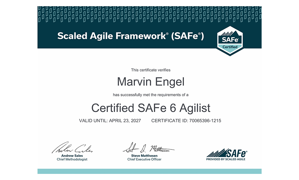 Certificate SAFe 6.0